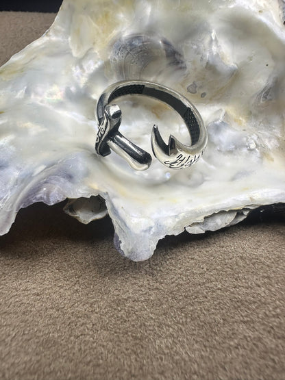 Imam Ali's Zulfiqar Sword Ring For Men (Solid 925 Sterling Silver)