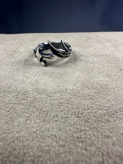 Silver Ring Zulfiqar Shape (Free Size)