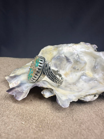 925 Silver Feroza Ring For Men (Free Size)