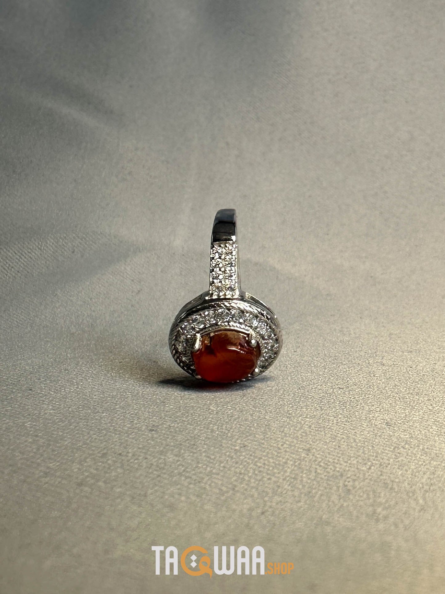 Sterling Silver Ring with Genuine Yemeni Brown Agate